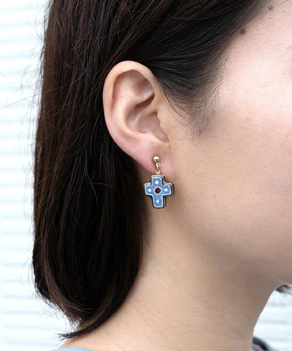 美濃焼タイルくろわイヤリング【七窯社】