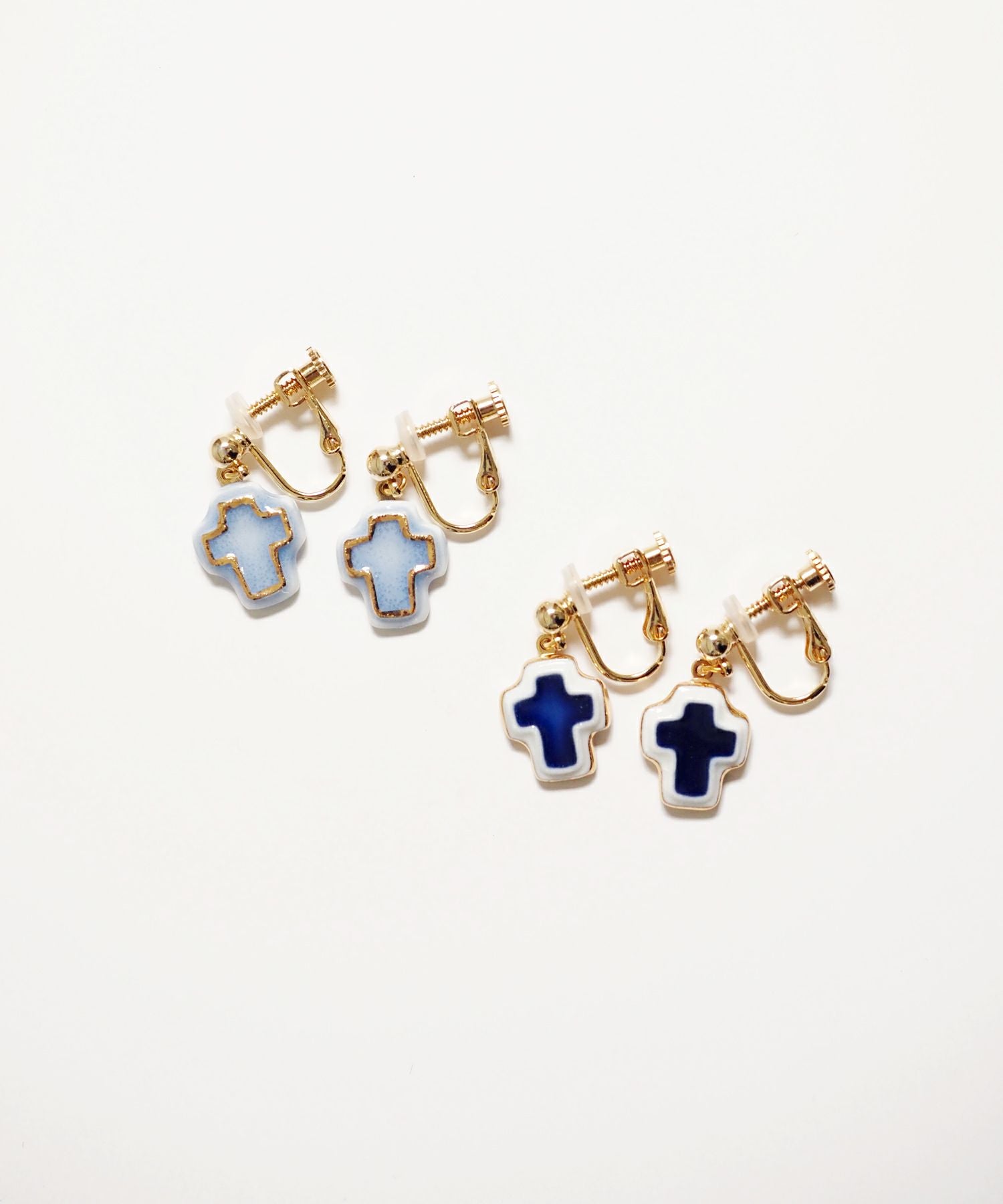 美濃焼タイルみにくろイヤリング【七窯社】