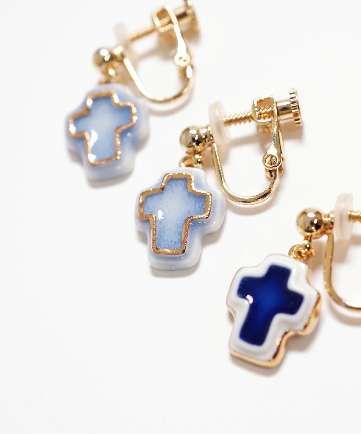 美濃焼タイルみにくろイヤリング【七窯社】