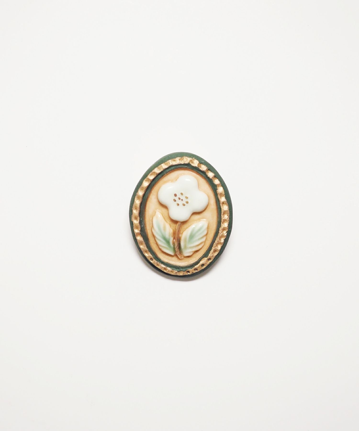 美濃焼タイル額縁ブローチ【七窯社】