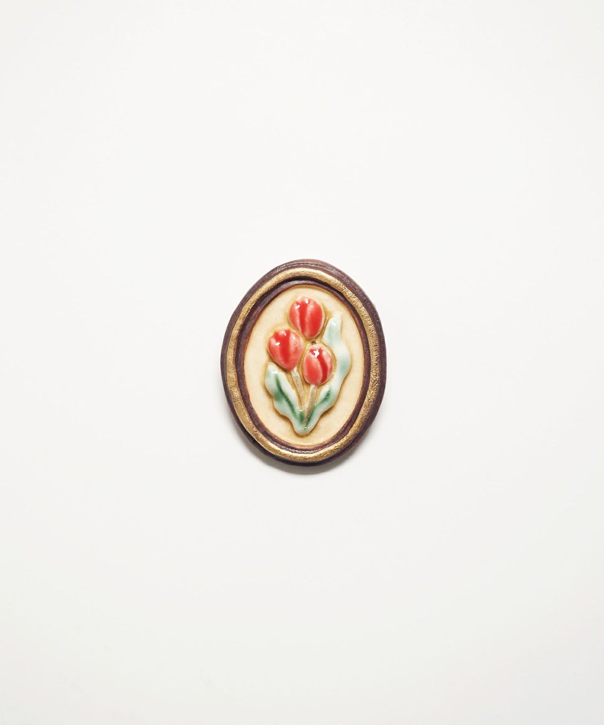 美濃焼タイル額縁ブローチ【七窯社】