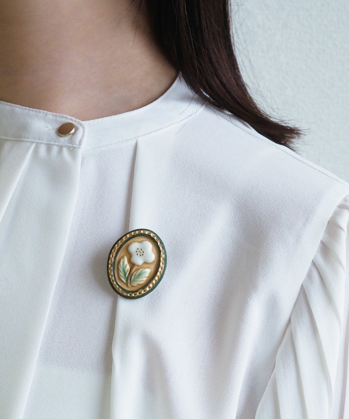 美濃焼タイル額縁ブローチ【七窯社】