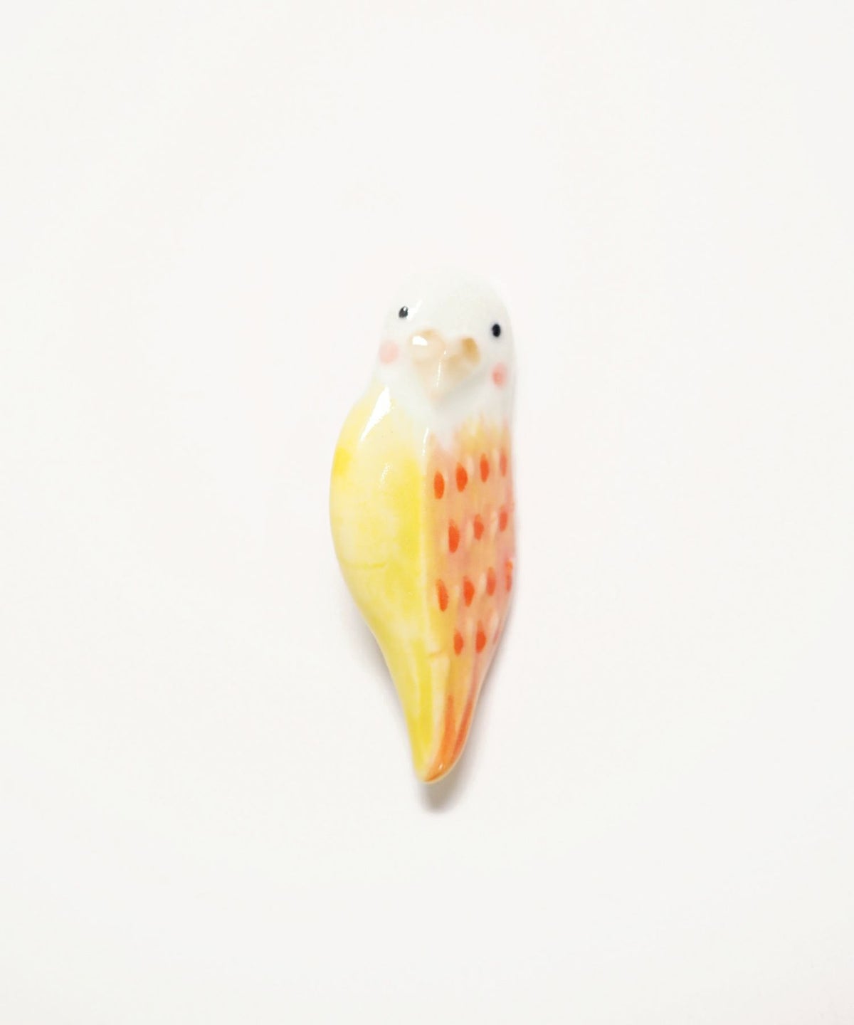 美濃焼タイルインコブローチ【七窯社】