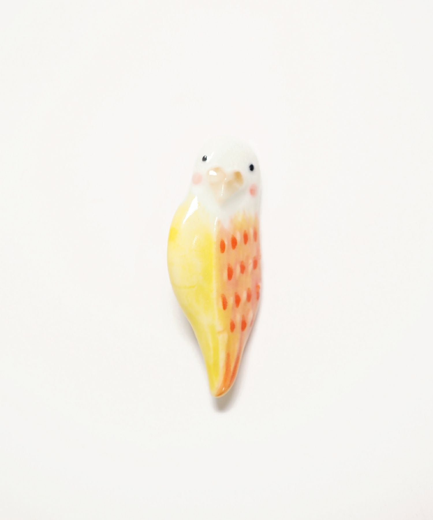 美濃焼タイルインコブローチ【七窯社】