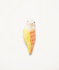 美濃焼タイルインコブローチ【七窯社】