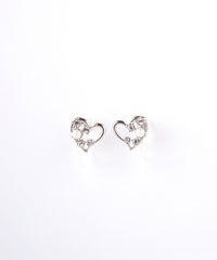 オープンハートストーン樹脂ノンホールイヤリング