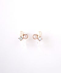 パールストーン樹脂ノンホールイヤリング