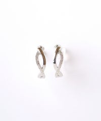 クロスラインフープ樹脂ノンホールイヤリング