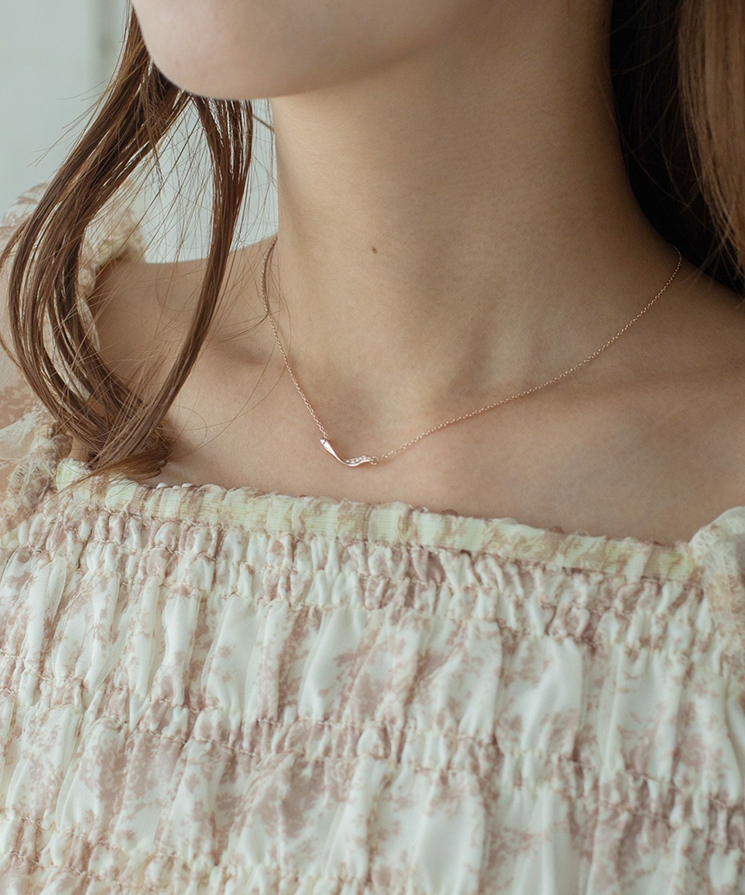 【web限定】ルミツイストバーストーンネックレス【Lumirise】