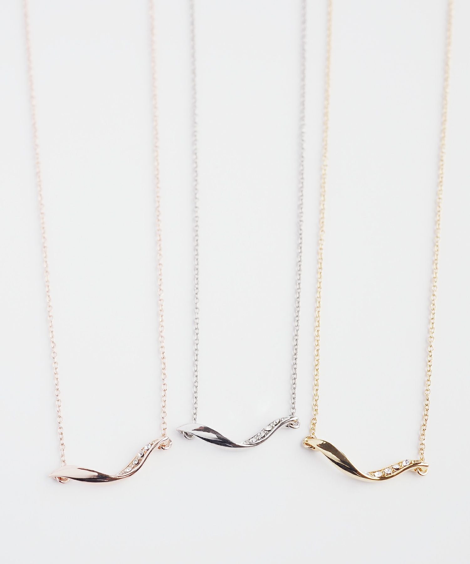 【web限定】ルミツイストバーストーンネックレス【Lumirise】