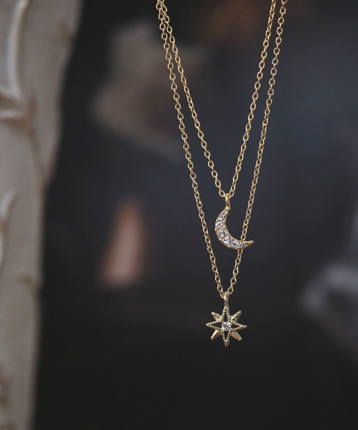 【web限定】ルミムーンスターレイヤーネックレス【Lumirise】