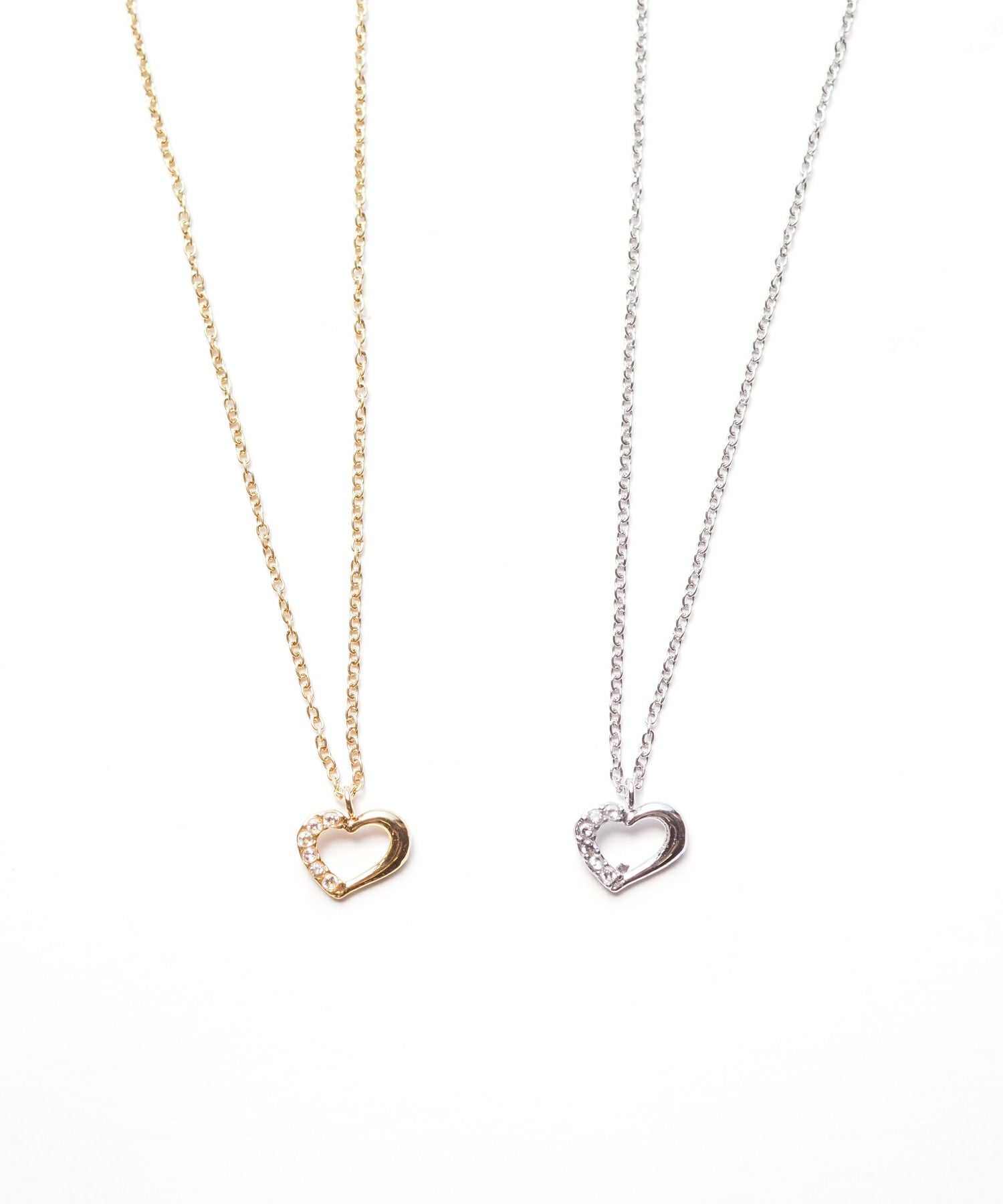 オープンハートステンレスネックレス