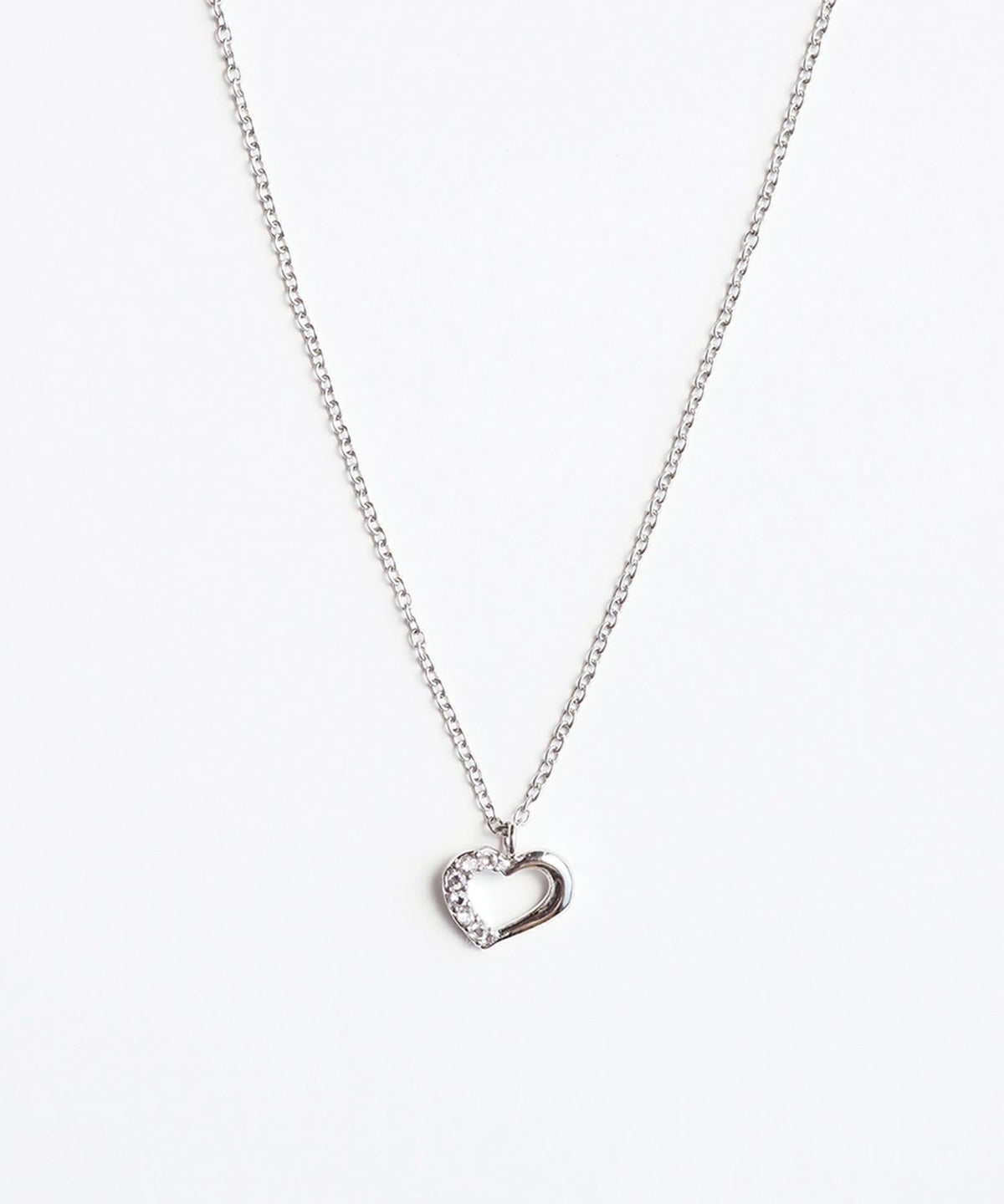 オープンハートステンレスネックレス