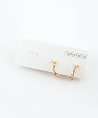 クロスオーバーフープIMFスプリングイヤリング