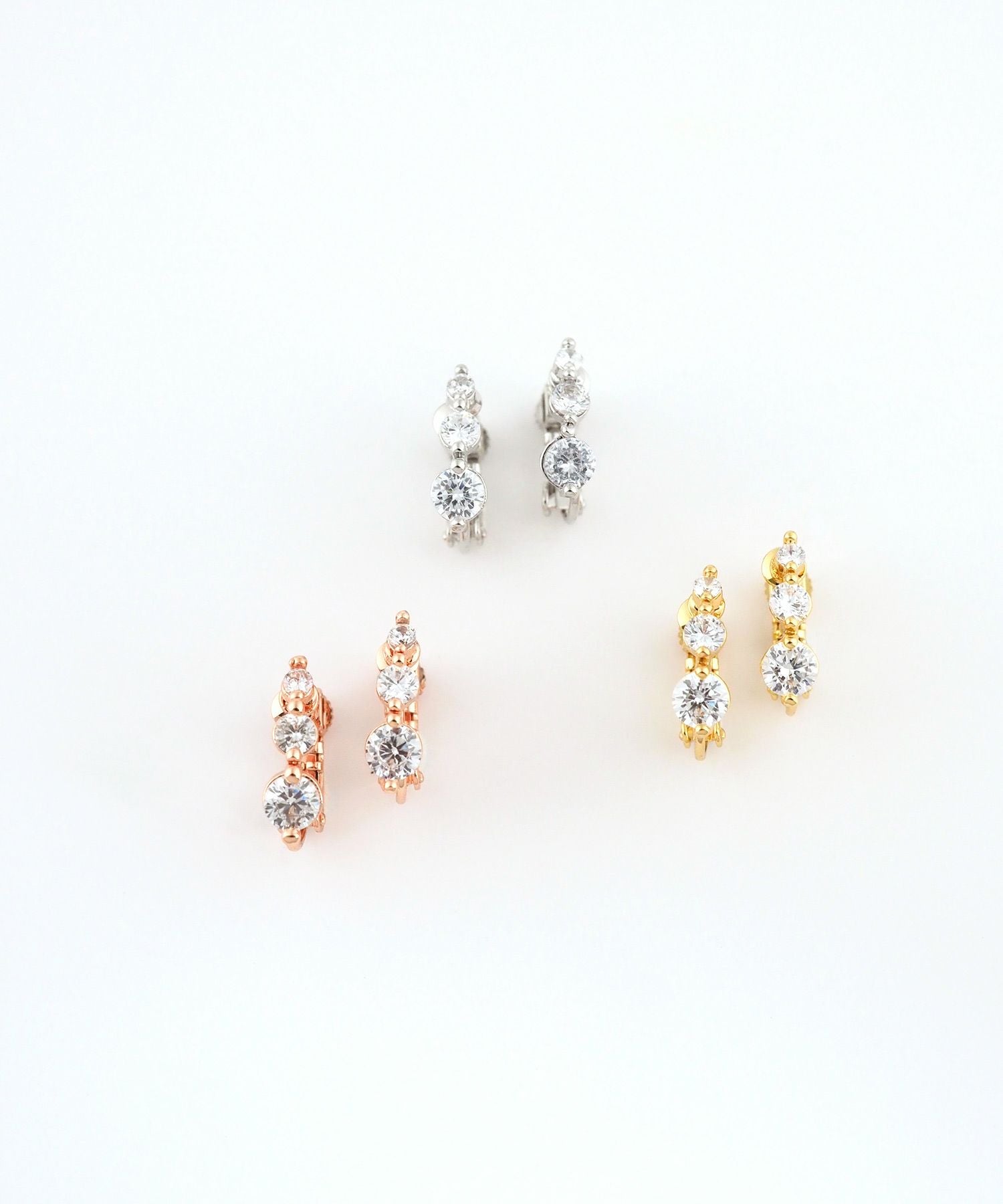 グラデーションビジューIMFスプリングイヤリング