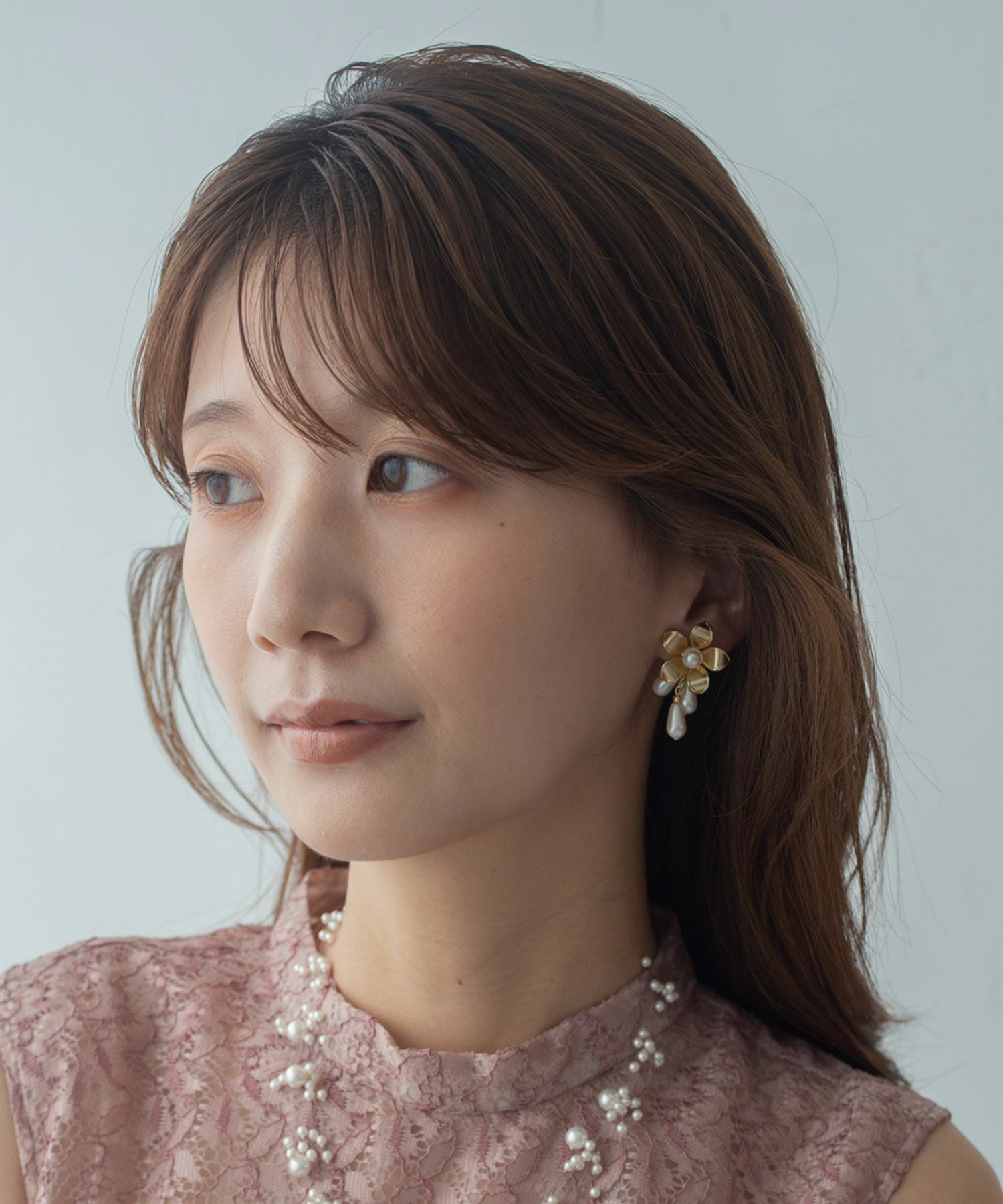 50%off】メタルフラワーパールイヤリング | 【公式】MUK ONLINE SHOP
