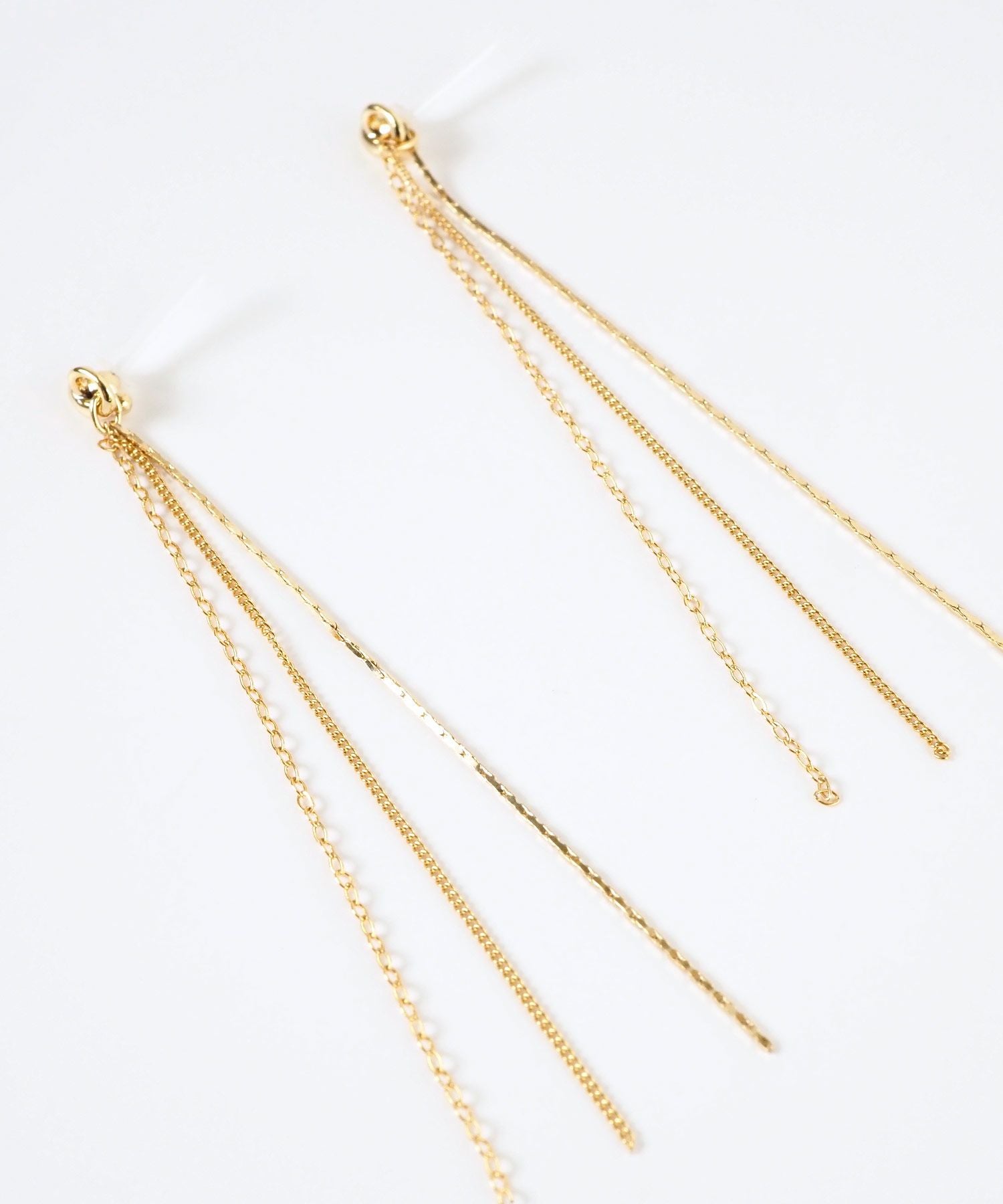 【web限定】ルミトリプルロングチェーンセラミックポストピアス【Lumirise】