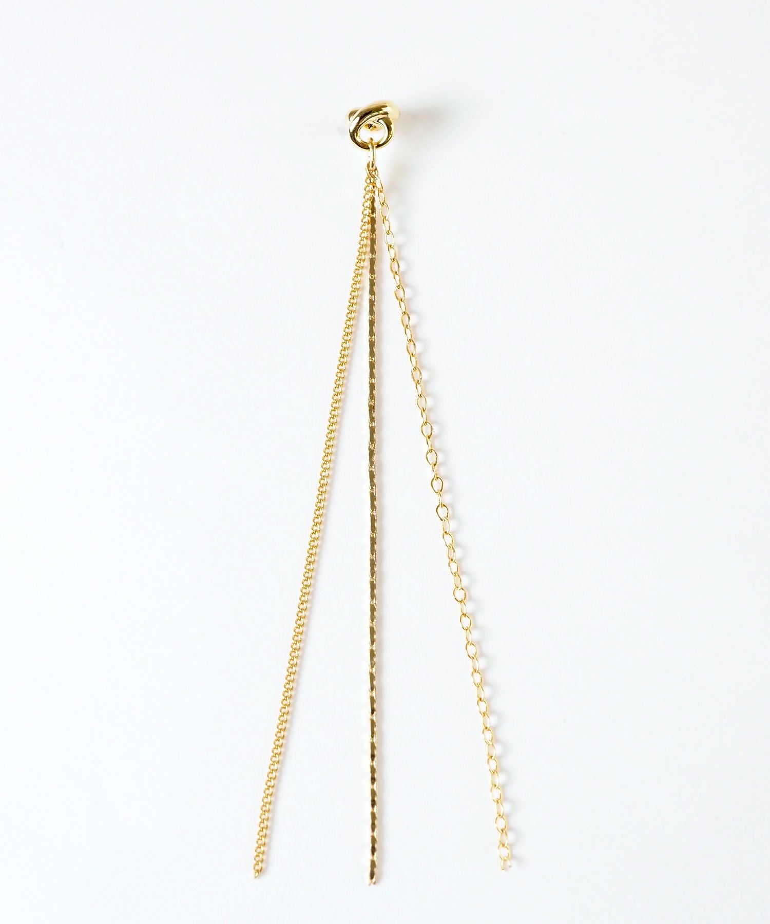 【web限定】ルミトリプルロングチェーンセラミックポストピアス【Lumirise】