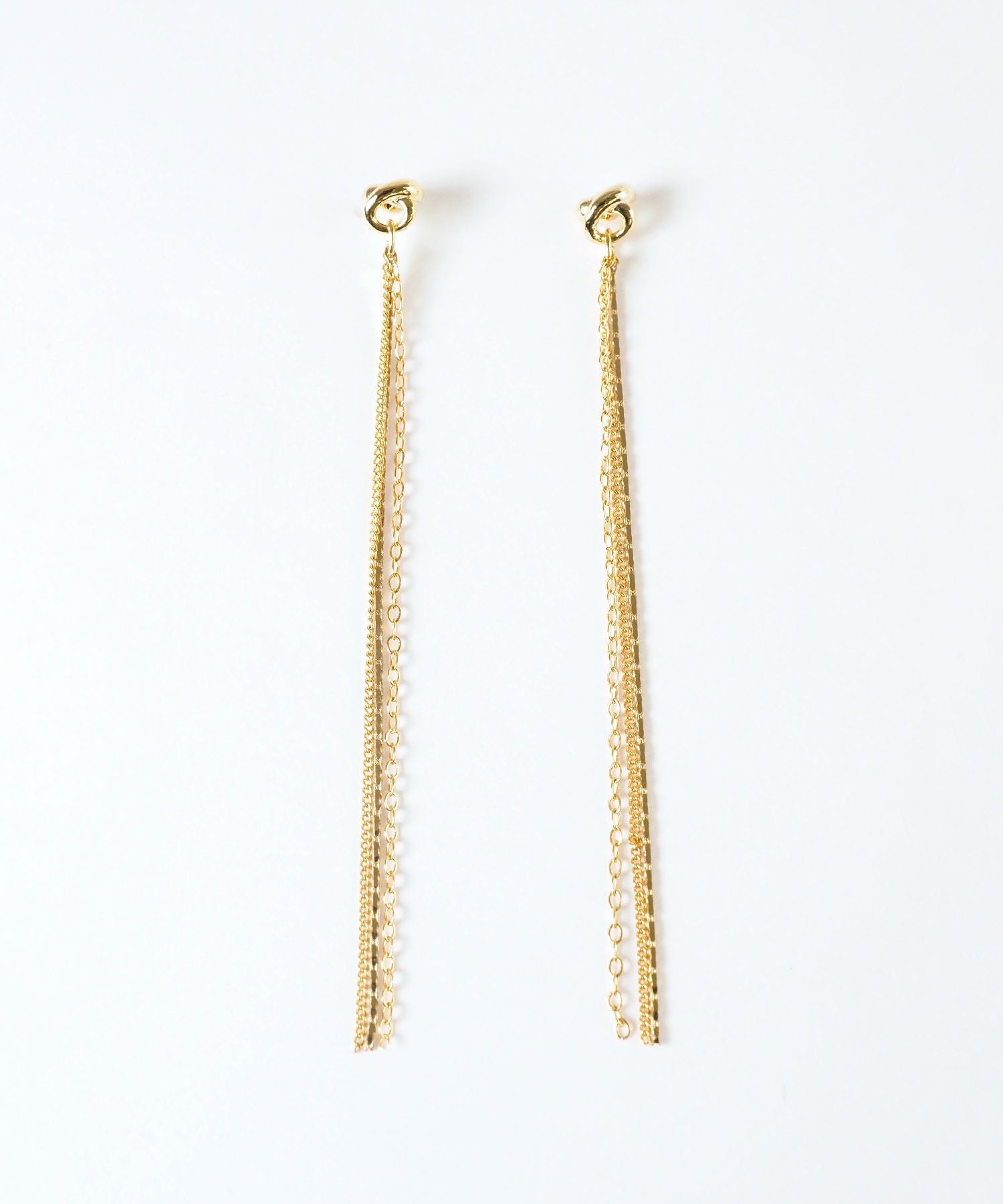 【web限定】ルミトリプルロングチェーンセラミックポストピアス【Lumirise】