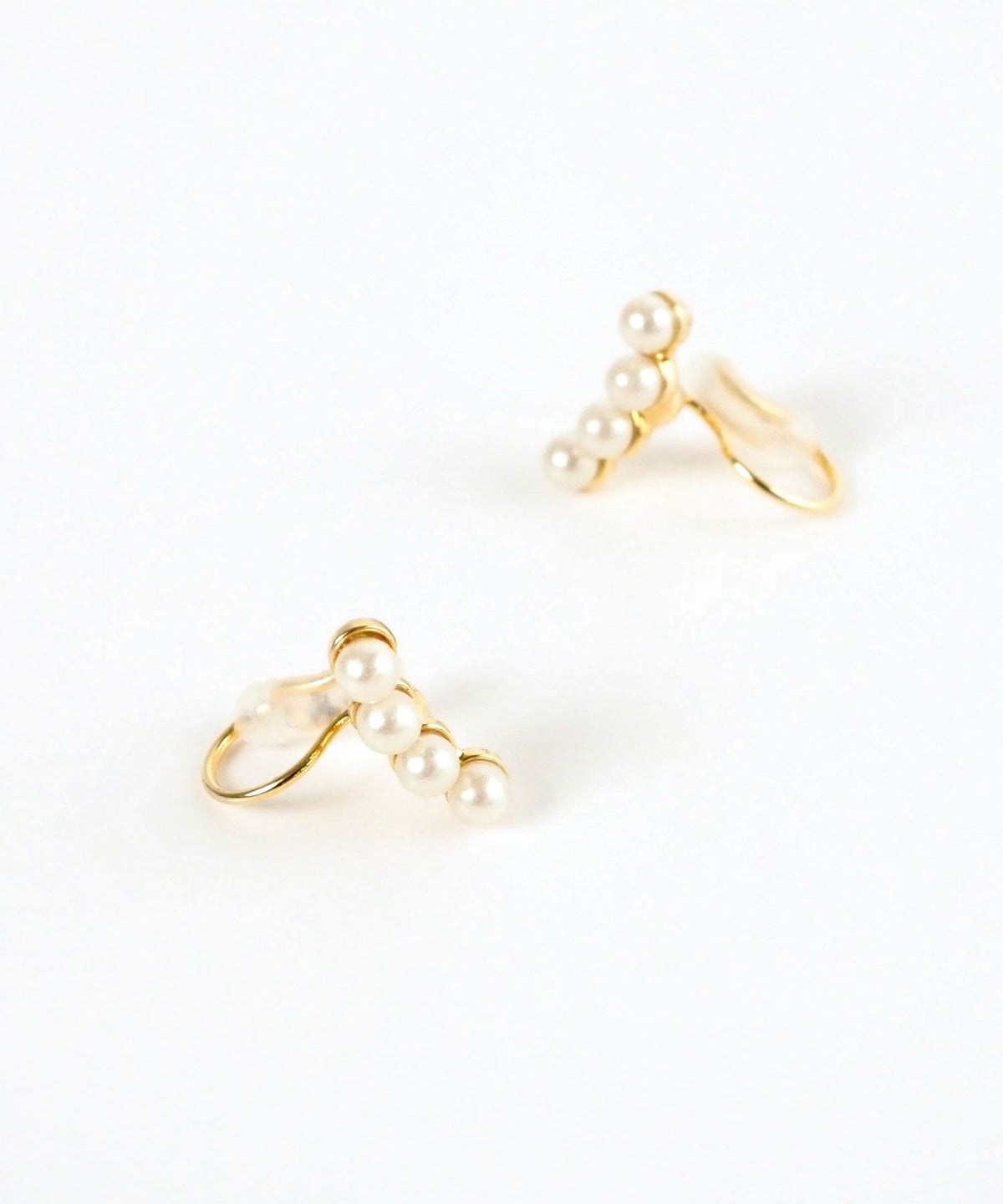 【web限定】ルミプチパールラインノンホールイヤリング【Lumirise】