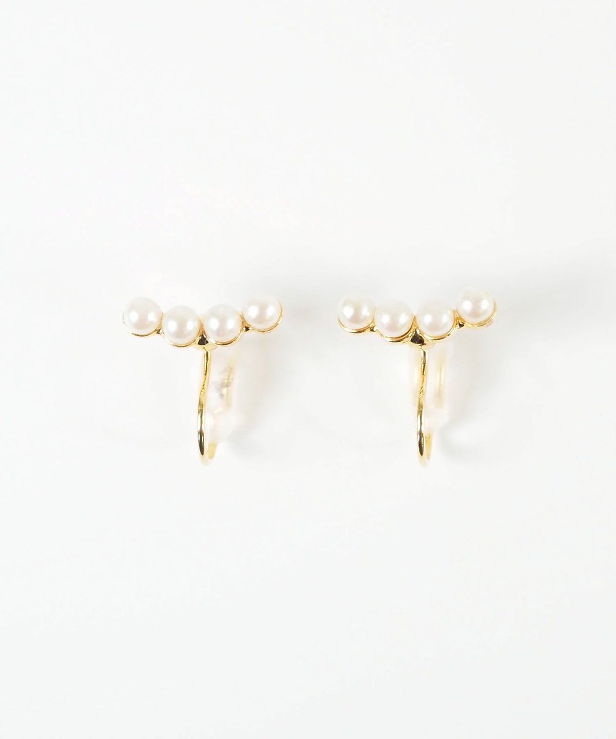 【web限定】ルミプチパールラインノンホールイヤリング【Lumirise】