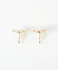 【web限定】ルミプチパールラインノンホールイヤリング【Lumirise】