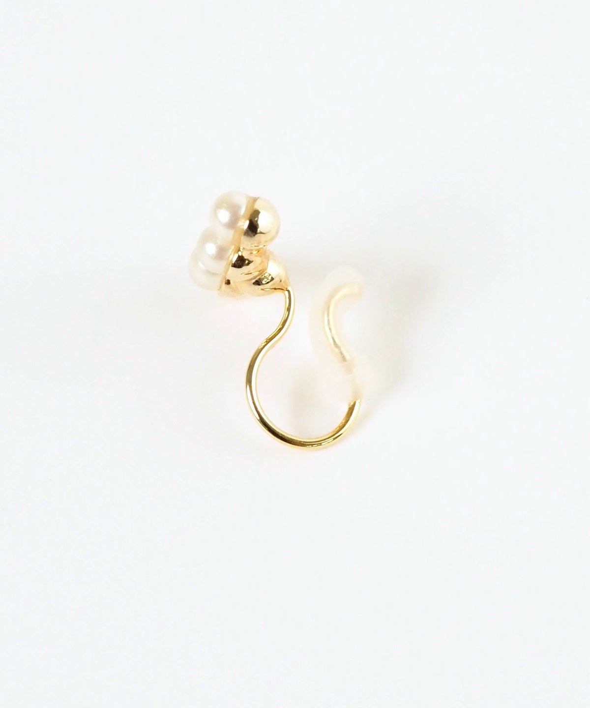 【web限定】ルミプチパールラインノンホールイヤリング【Lumirise】