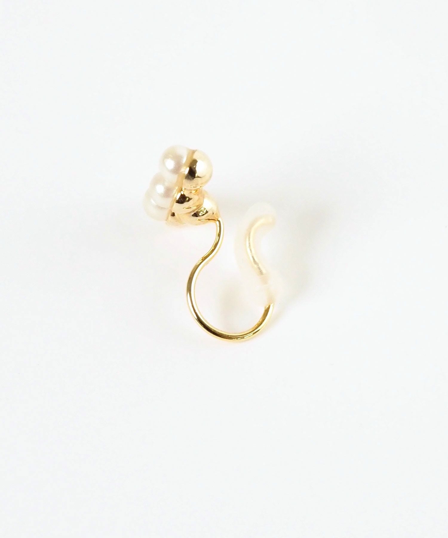 【web限定】ルミプチパールラインノンホールイヤリング【Lumirise】