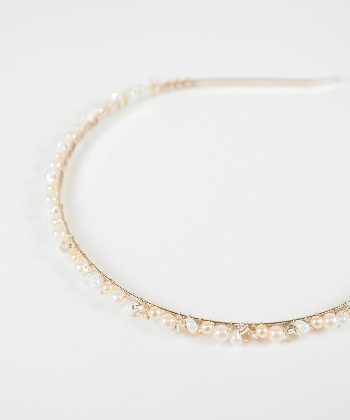 パールクリアストーンカチューシャ