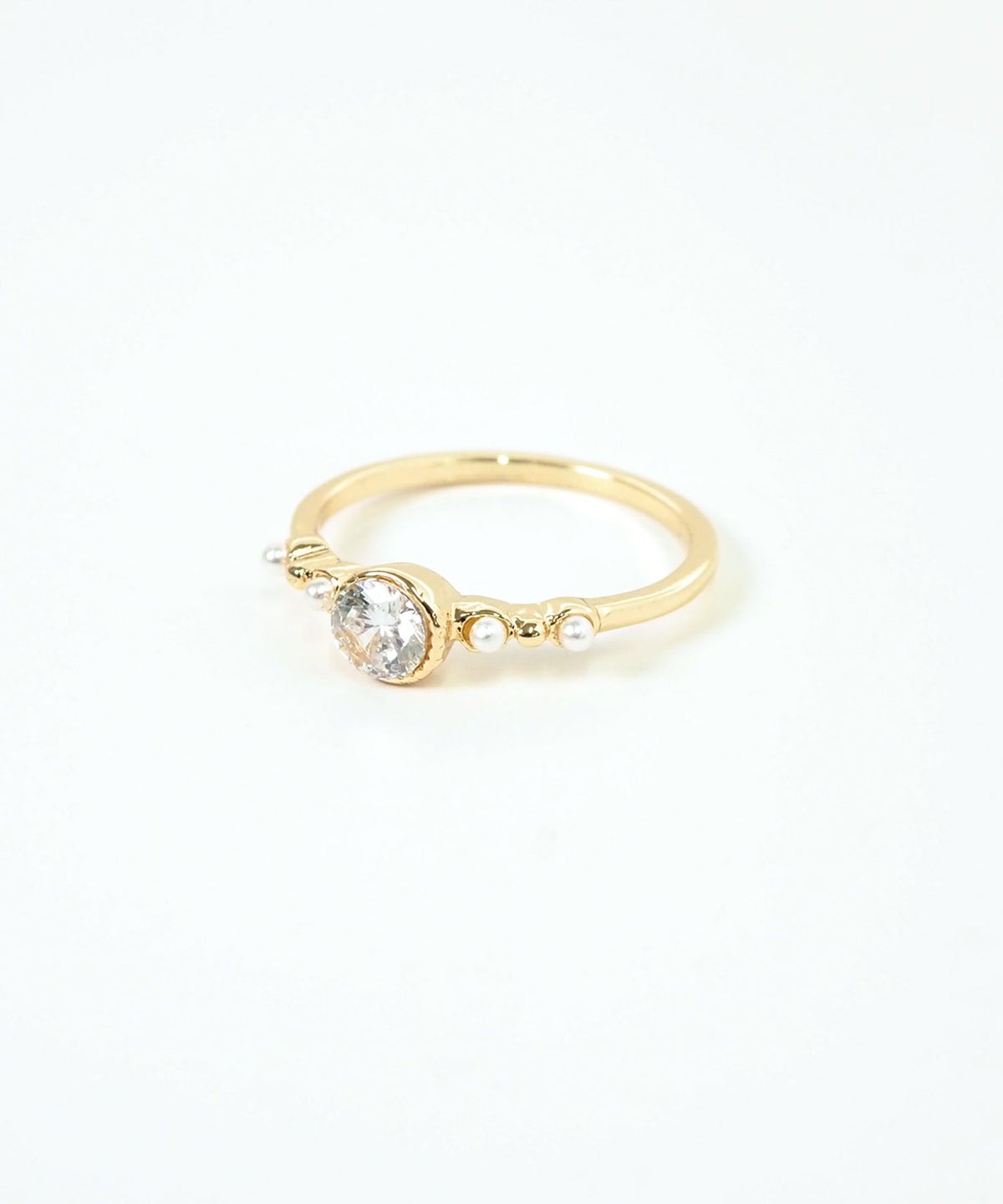 ポイントストーンパールリング