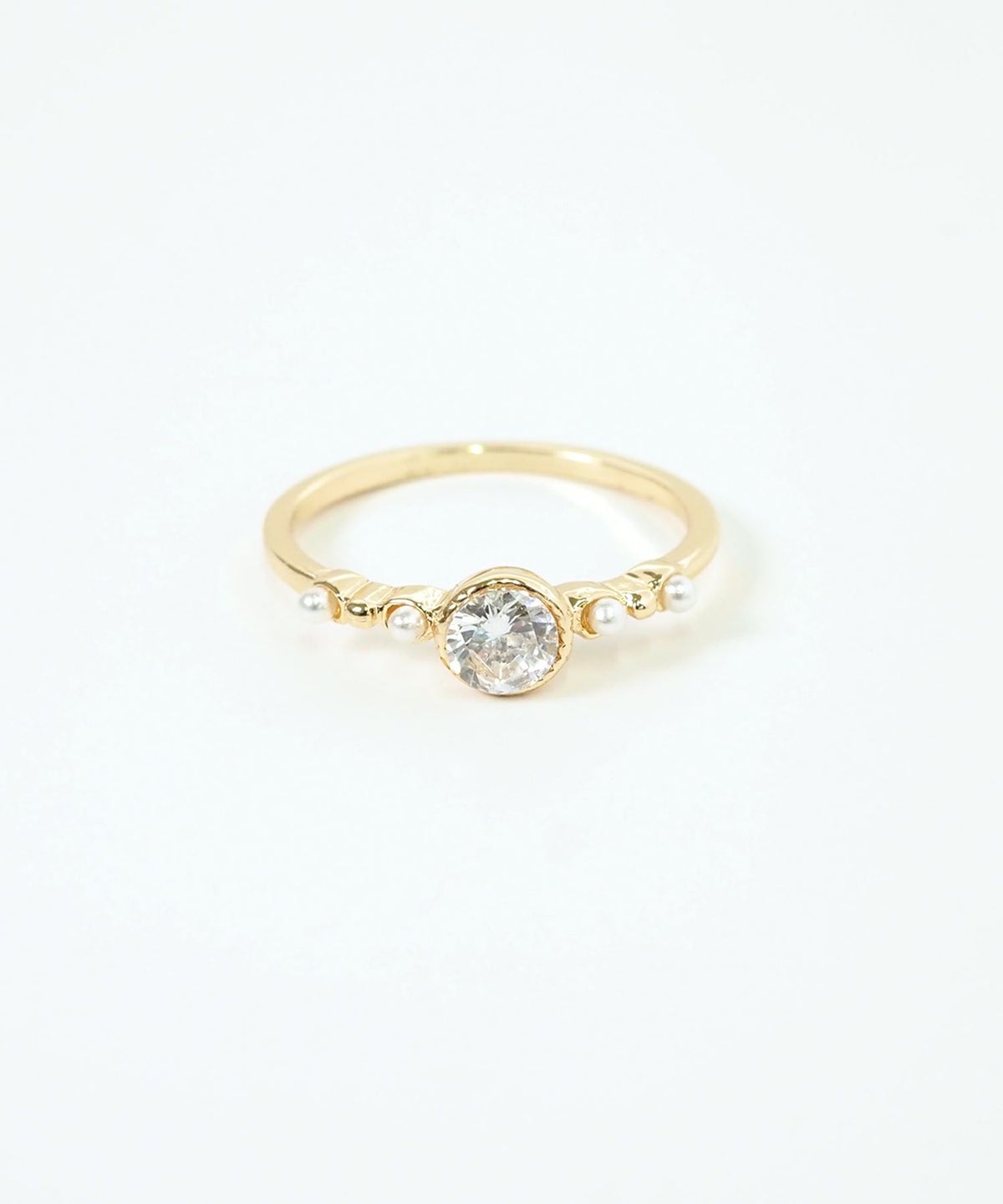 ポイントストーンパールリング