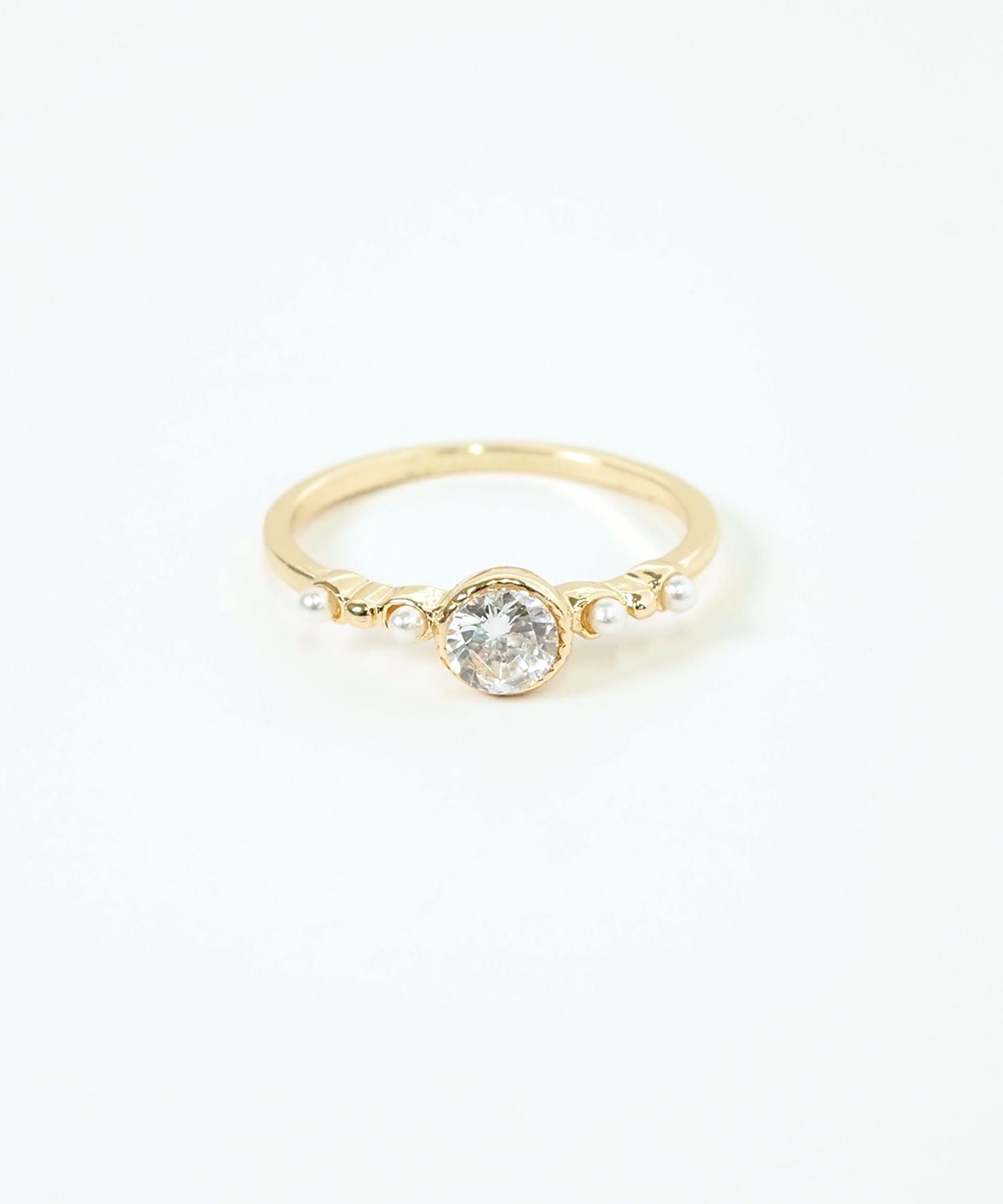 ポイントストーンパールリング