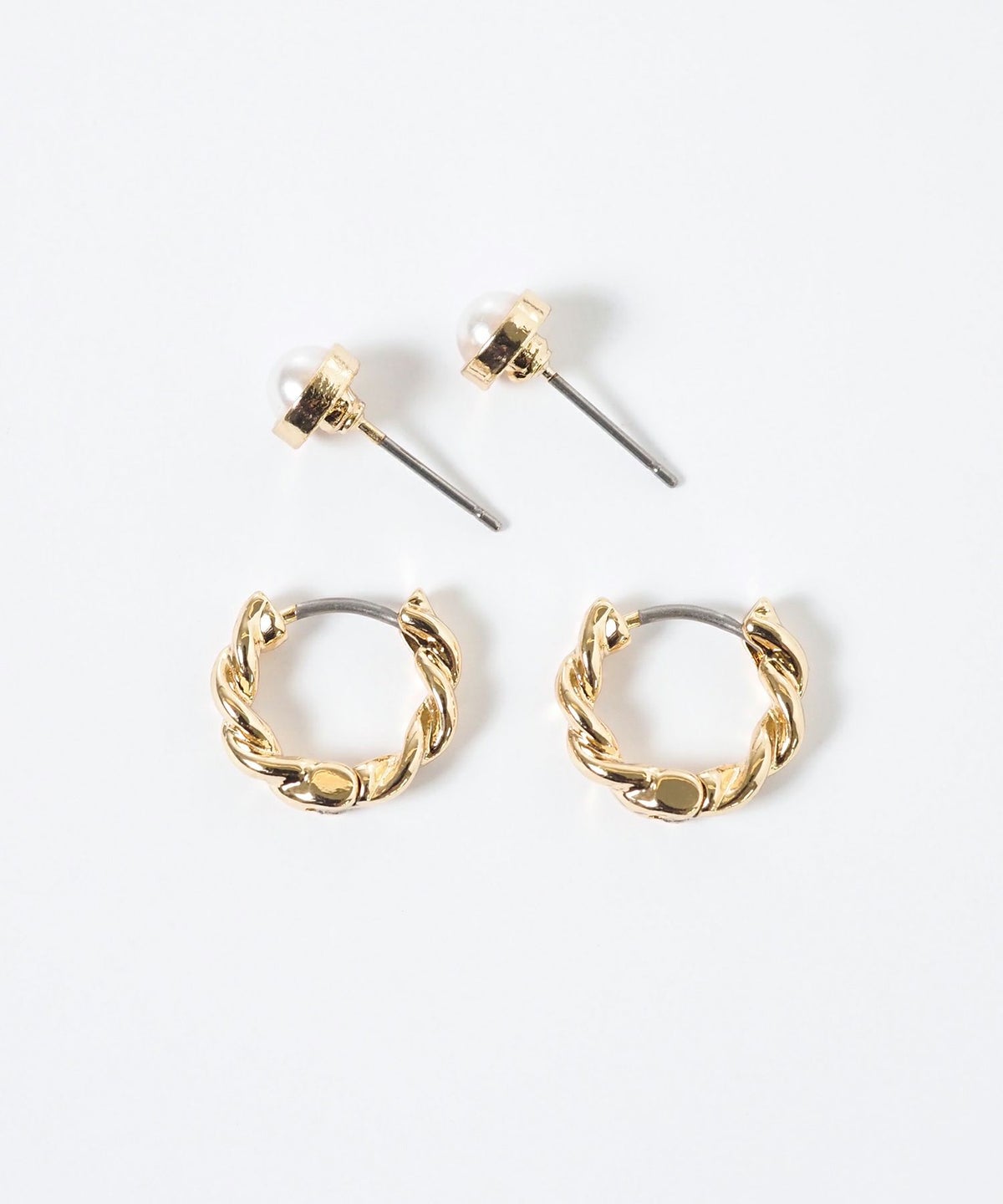 ツイストメタルセットサージカルステンレスポストピアス