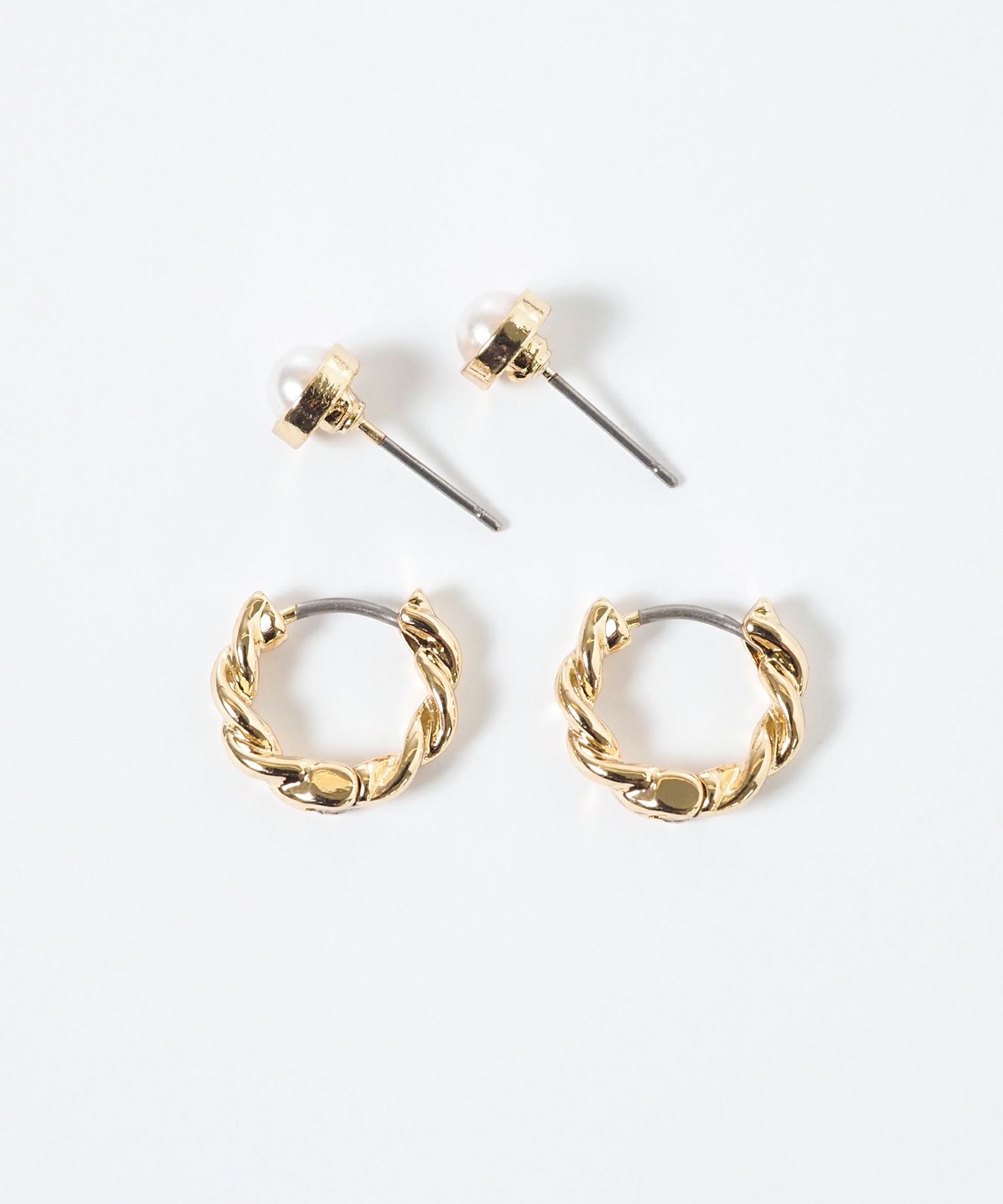 ツイストメタルセットサージカルステンレスポストピアス