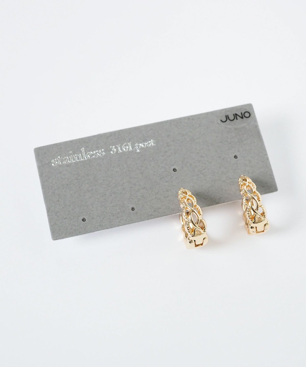 透かしツイストフープサージカルステンレスポストピアス