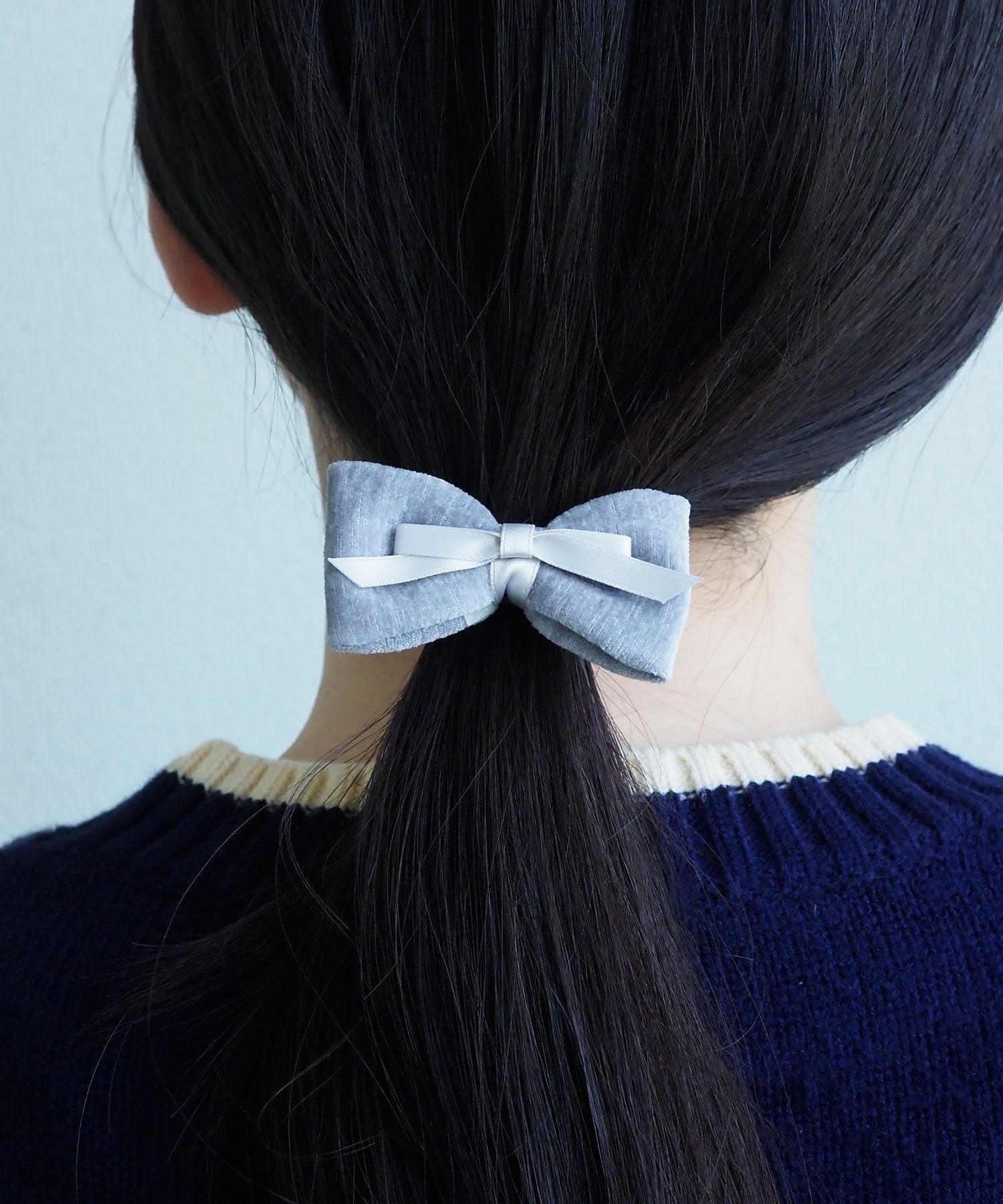 ベロアレイヤードリボンポニー