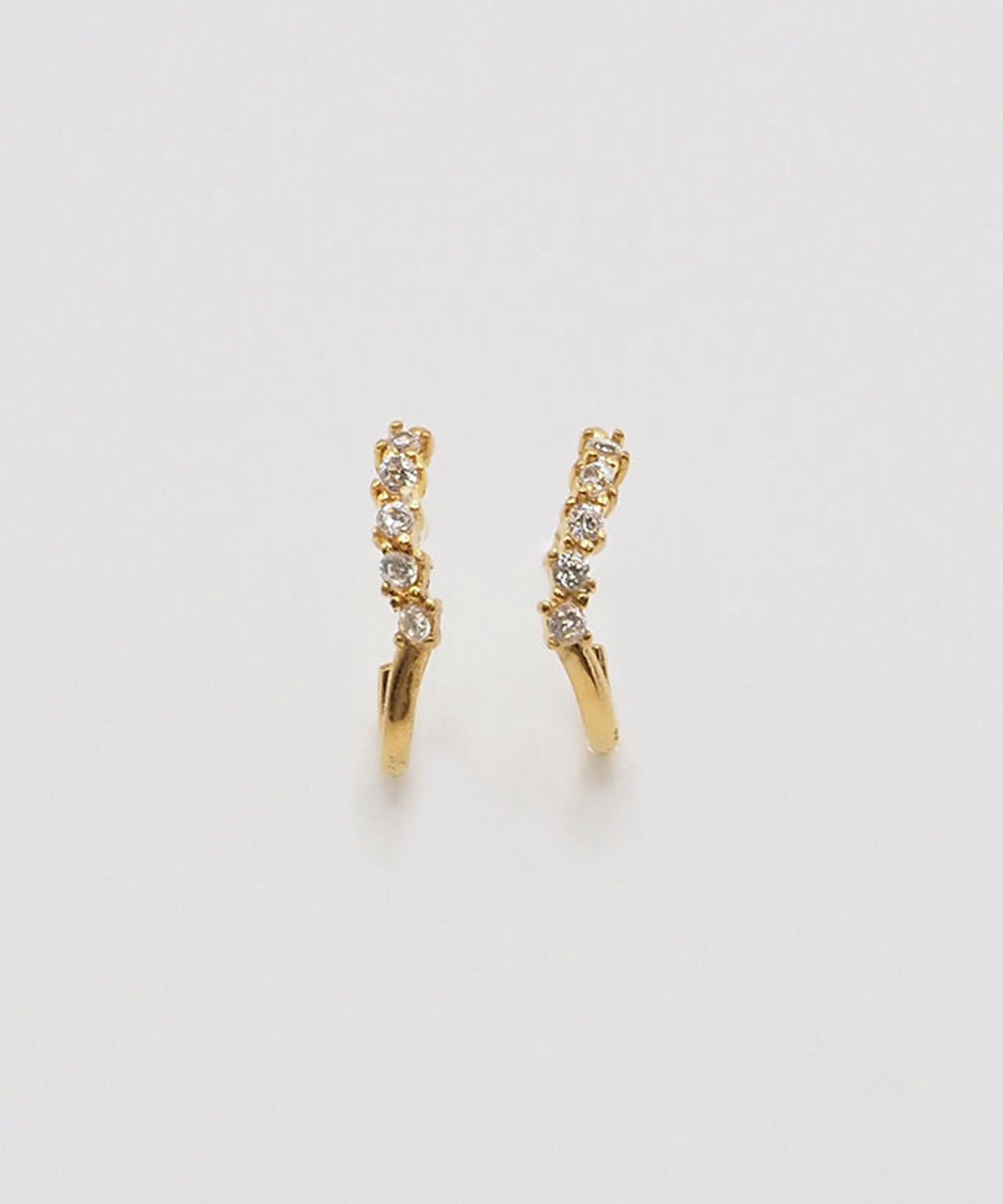 ラインストーンフープサージカルステンレスピアス