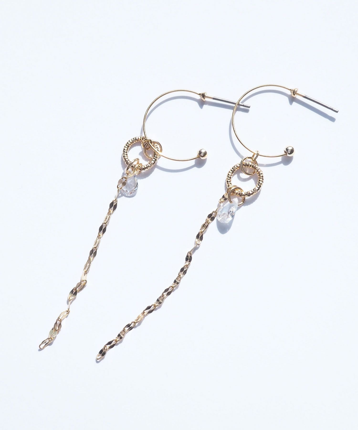 キュービックチェーンピュアチタンポストピアス