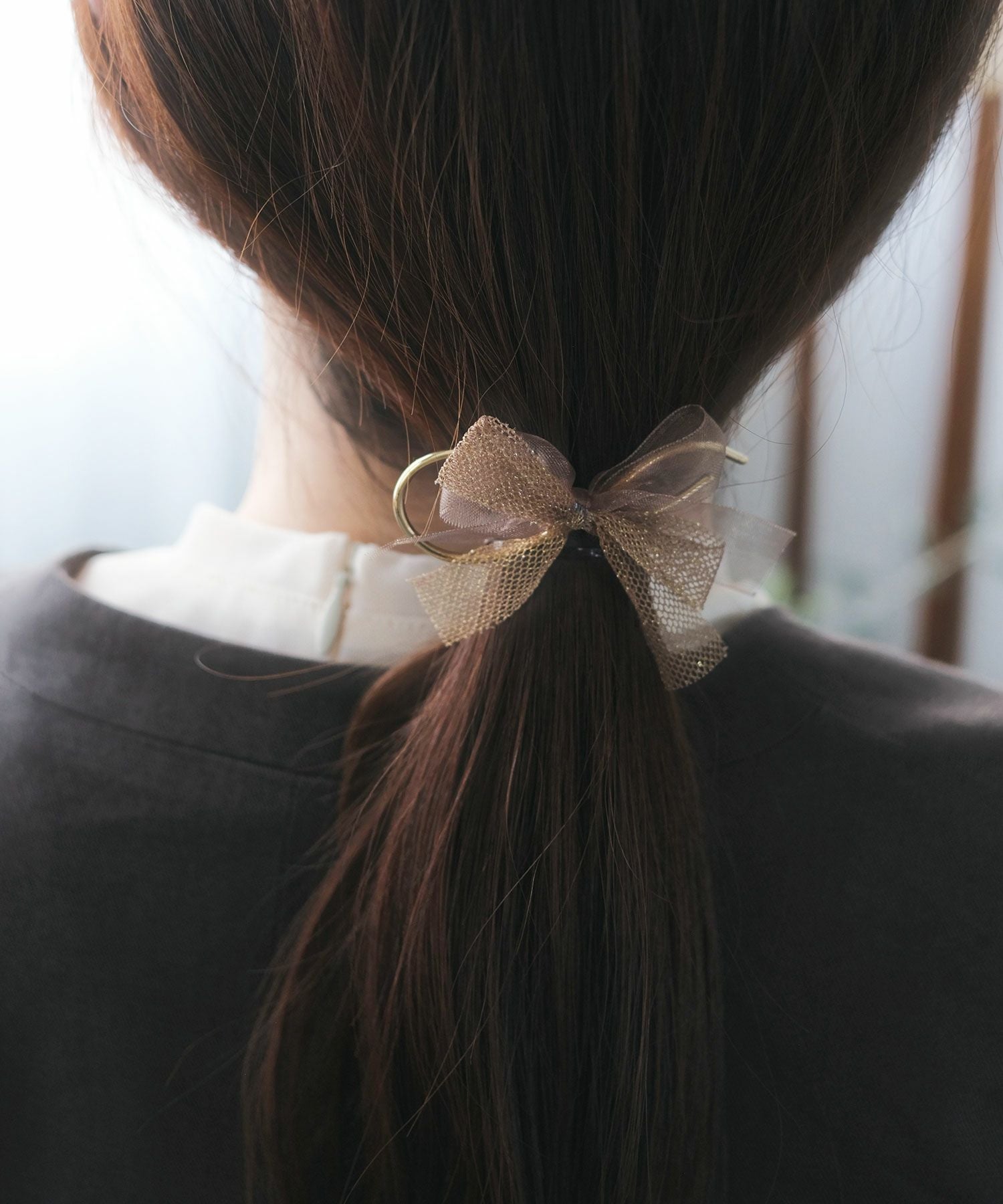 メッシュリボンラインポニーフック