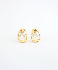 ドロップシャイニングストーンチタンポストピアス