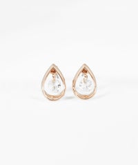 ドロップシャイニングストーンチタンポストピアス