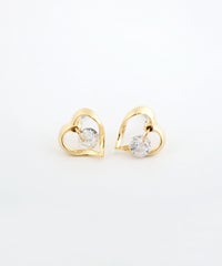 ハートシャイニングストーンチタンポストピアス