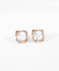 クローバーシャイニングストーンチタンポストピアス