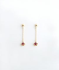 [K10]プチフロラジェムストーンチェーンピアス【cucia】