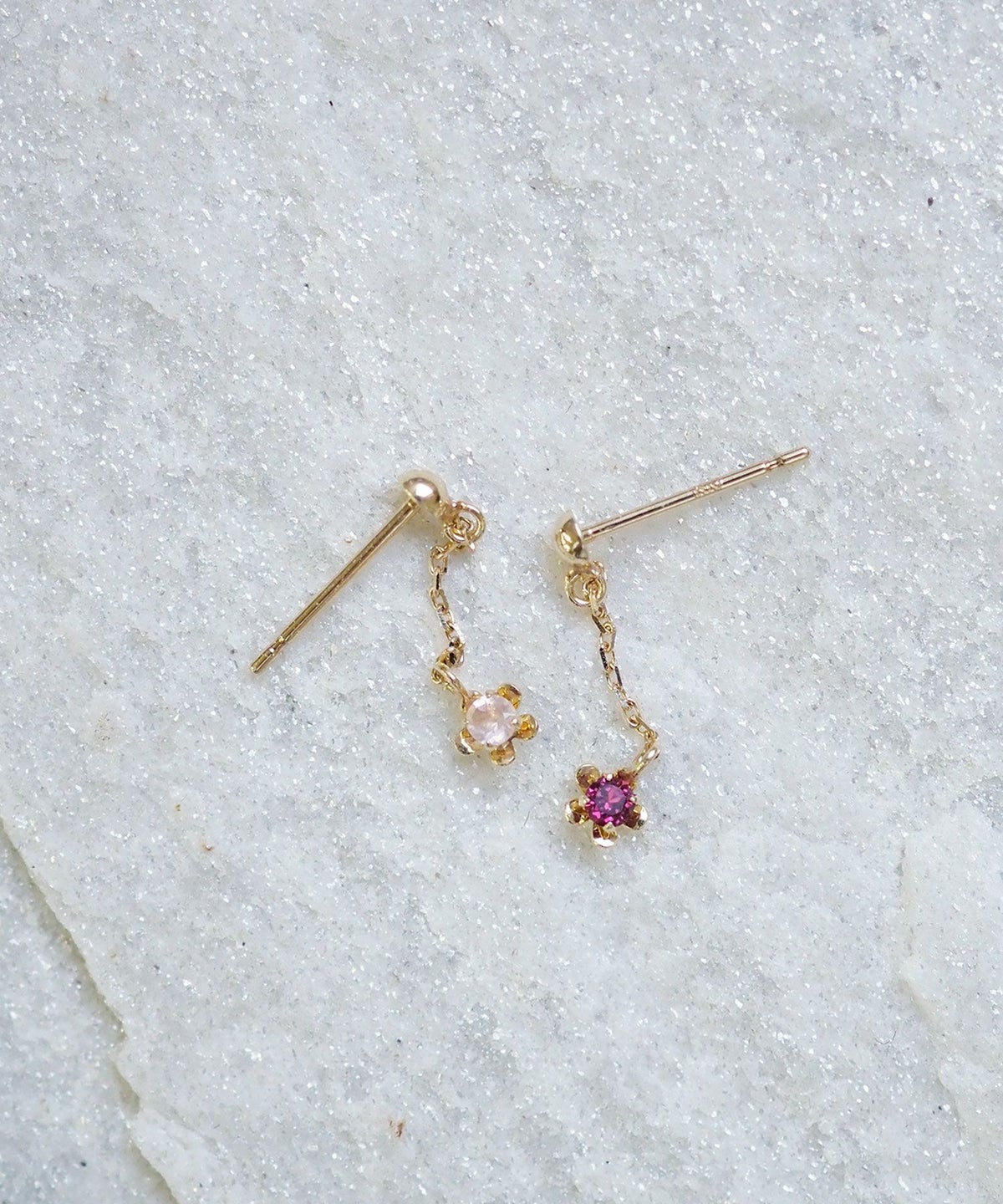 【web限定】[K10]プチフロラジェムストーンチェーンピアス