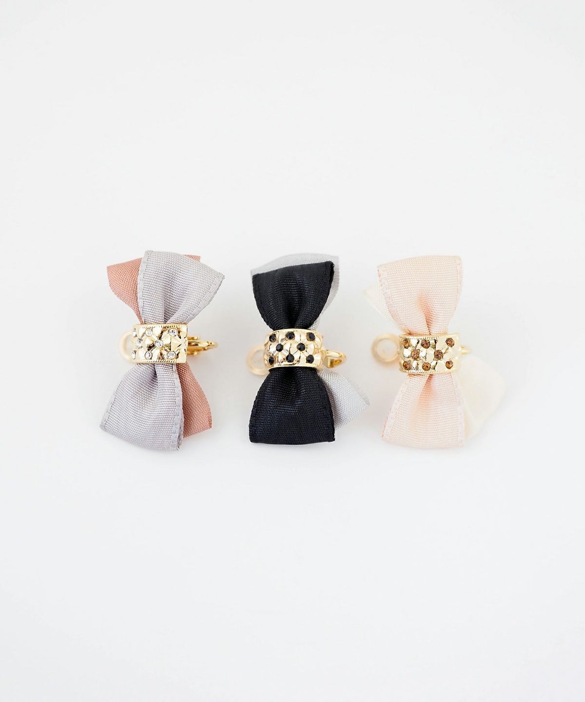 メタルカラーMIXリボンIMUFURETイヤリング