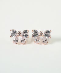 キュービックプチリボンチタンポストピアス【Dahlia】