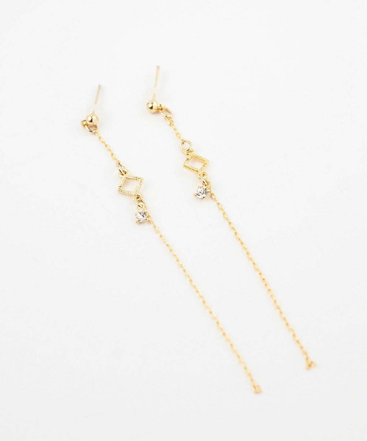 【web限定】ルミウィンドウロングチェーン樹脂コーティングポストピアス【Lumirise】