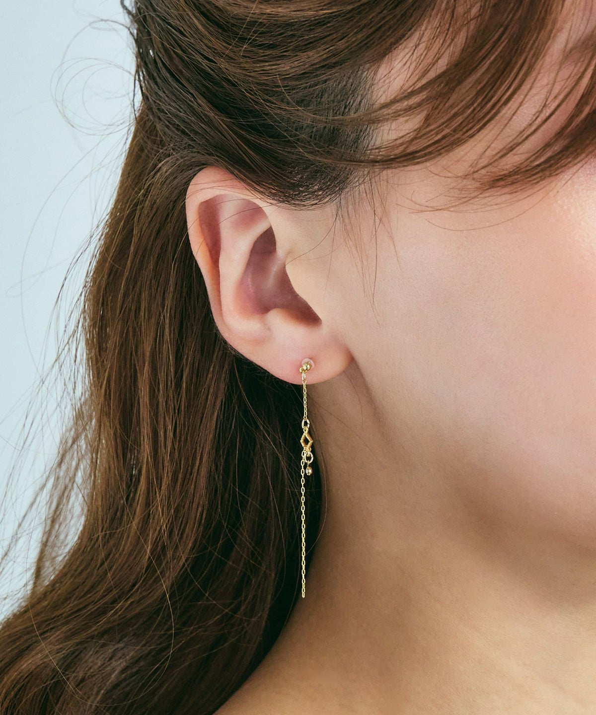 【web限定】ルミウィンドウロングチェーン樹脂コーティングポストピアス【Lumirise】