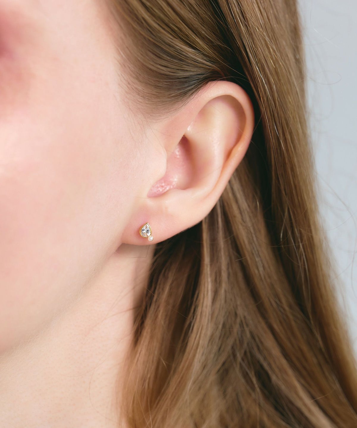 【web限定】ルミジルコニアドロップ樹脂コーティングポストピアス【Lumirise】